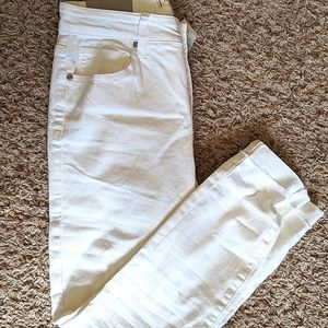 NWT White Cuffed Skinny Jeans Size 27 Harper Heritage